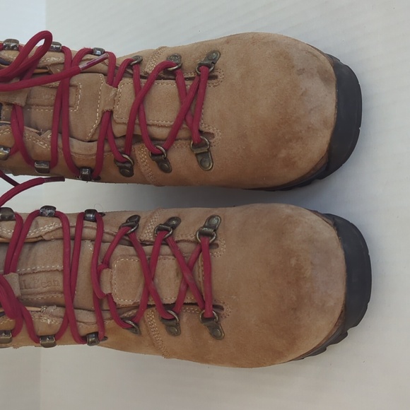 L.L. Bean Suede Waterproof Vibram Tek 2.5 Retro Hiking Boots 9.5M Brown Lace Up - Picture 11 of 16
